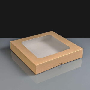 Kraft Windowed Cake Boxes - 8 x8 x 1.5"