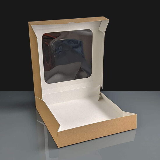 Kraft Windowed Cake Boxes - 8 x8 x 1.5" Kraft Windowed Cake Boxes - 8 x8 x 1.5"