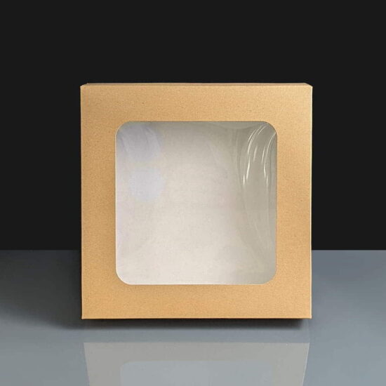 Kraft Windowed Cake Boxes - 8 x8 x 1.5" Kraft Windowed Cake Boxes - 8 x8 x 1.5"
