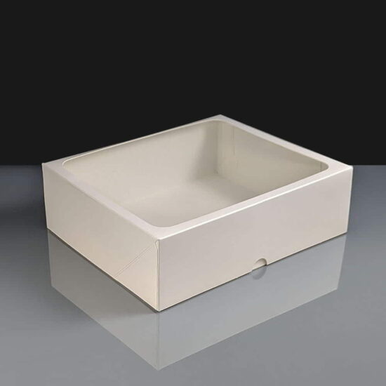 White Windowed Cookie Boxes - 10 x 7  x 2.5"