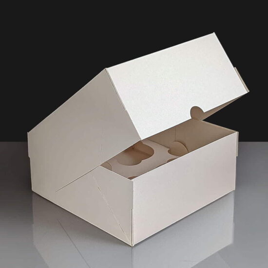 C0597 - Windowed Cake Boxes with 4 Cavity Insert C0597 - Windowed Cake Boxes with 4 Cavity Insert