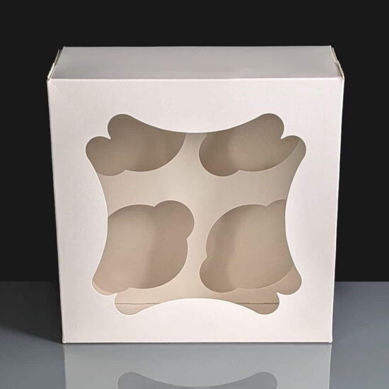 C0597 - Windowed Cake Boxes with 4 Cavity Insert C0597 - Windowed Cake Boxes with 4 Cavity Insert