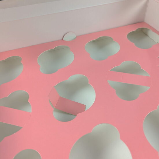 Pink 12 Cavity Cupcake Box 12 Cavity Pink Cupcake Box