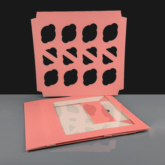 Pink 12 Cavity Cupcake Box 12 Cavity Pink Cupcake Box