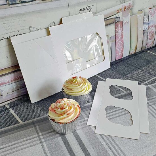 C/0608 - Windowed Cupcake Boxes with 2 cavity insert C/0608 - Windowed Cupcake Boxes with 2 cavity insert