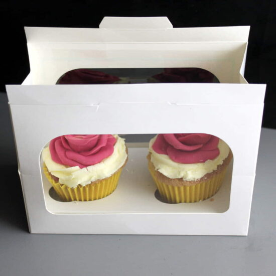 C/0608 - Windowed Cupcake Boxes with 2 cavity insert C/0608 - Windowed Cupcake Boxes with 2 cavity insert