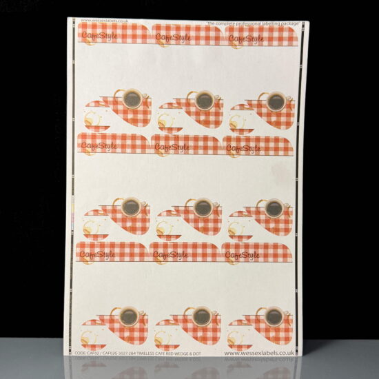 Café Sheet Labels Gingham Red Café Sheet Labels Gingham Red