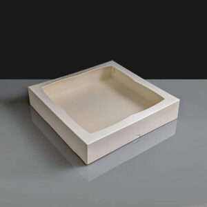 White Windowed Cake Boxes - 10x10x2"