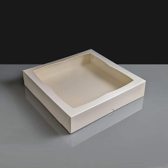 White Windowed Cake Boxes - 10x10x2"