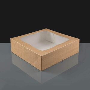 Kraft Windowed Cake Boxes - 10x10x3"