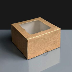 Kraft Windowed Cake Boxes -5 x5 x3"