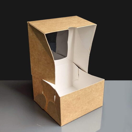 Kraft Windowed Cake Boxes -5 x5 x3" Kraft Windowed Cake Boxes -5 x5 x3"