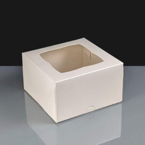 White Windowed Cake Boxes - 5x5x3"