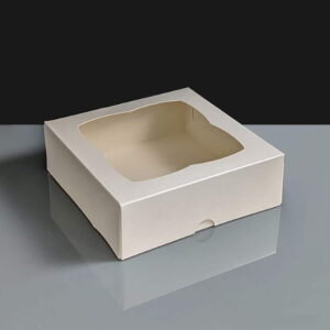 White Windowed Cake Boxes - 6x6x2"