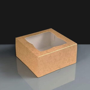 Kraft Windowed Cake Boxes - 6x6x3"