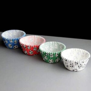E912 - Cupcake or Muffin Cases with Footballs on