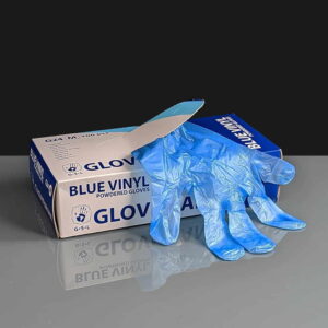 Medium Blue Powdered Vinyl Gloves