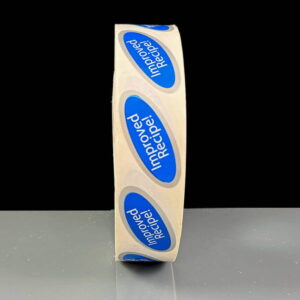 Silver and Blue Improved Recipe Labels
