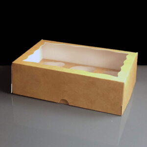 Kraft Windowed 6 Cupcake Boxes