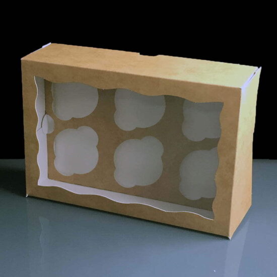 Kraft Windowed 6 Cupcake Boxes Kraft Windowed 6 Cupcake Boxes
