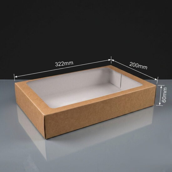 Large Kraft Traybake Large Windowed Traybake Box
