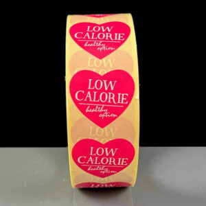 Low Calorie - Healthy Option Pink Heart Labels 