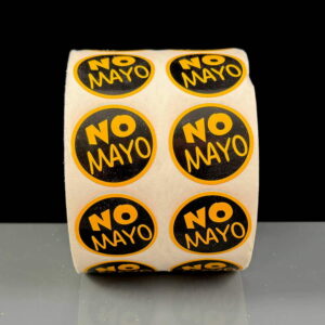 Black & Orange No Mayo Flash Labels