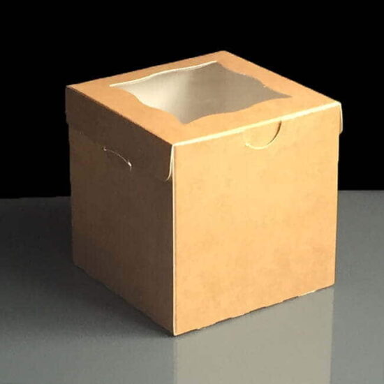 Kraft Windowed Single Cupcake Boxes