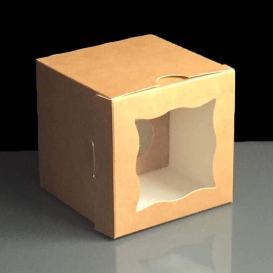 Kraft Windowed Single Cupcake Boxes Top Window Kraft Windowed Single Cupcake Boxes Top Window
