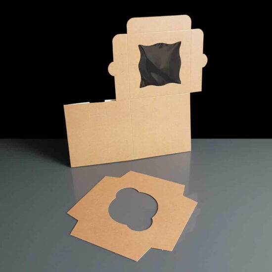 Kraft Windowed Single Cupcake Box Kraft Windowed Single Cupcake Box