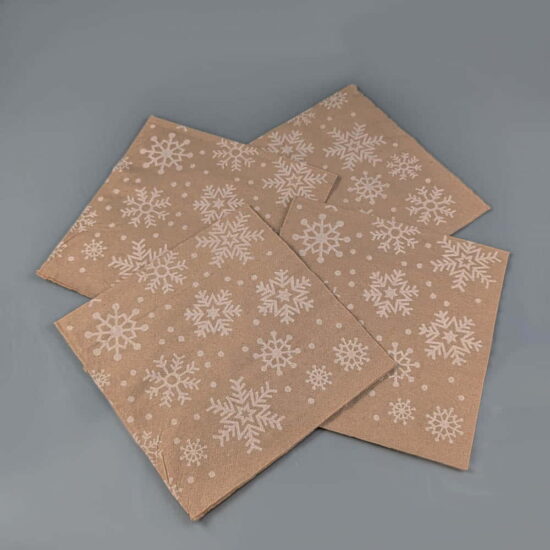2 ply Kraft Snowflake Napkins / Serviettes 2 ply Kraft Snowflake Napkins / Serviettes