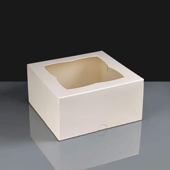 White Windowed Cake Boxes - 6x6x3"