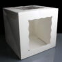 White Windowed Gateaux Cake Box 257mm / 10 inches Cubed