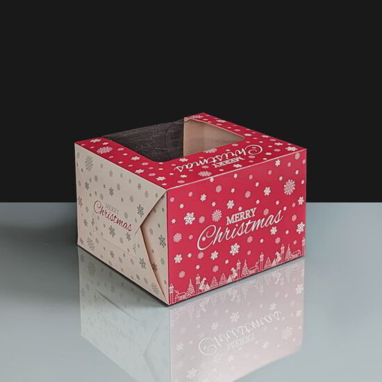 Premium Windowed Christmas SNOWFLAKE Cake Boxes 6x6x4 Premium Windowed Christmas SNOWFLAKE Cake Boxes 6x6x4