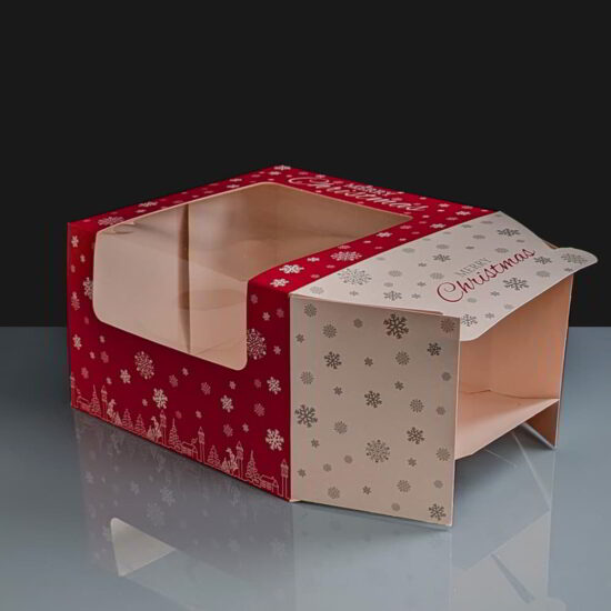 Premium Windowed Christmas SNOWFLAKE Cake Boxes 8x8x5 Premium Windowed Christmas SNOWFLAKE Cake Boxes 8x8x5