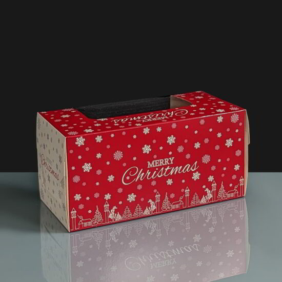 Premium Windowed Christmas Chocolate Log Boxes 8x4x4 Premium Windowed Christmas Chocolate Log Boxes 8x4x4