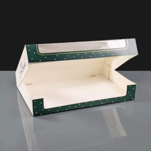 Green Square Mince Pie Box - Open