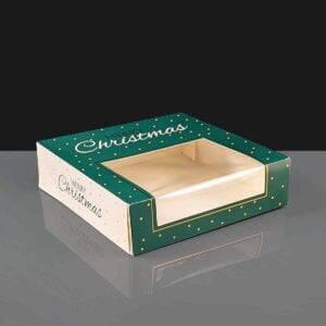 Green Square Flat Mince Pie Box