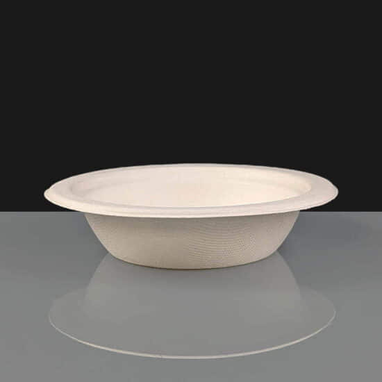 12oz / 340ml White Shallow Bagasse Bowl 12oz / 340ml White Shallow Bagasse Bowl