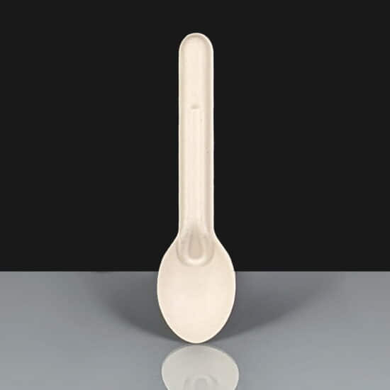Premium White Compostable Bagasse Spoons Premium White Compostable Bagasse Spoons