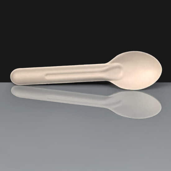 Premium White Compostable Bagasse Spoons Premium White Compostable Bagasse Spoons