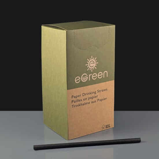 8 in Black Paper Straws Black Paper Straws 200mm