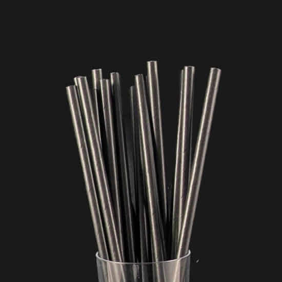 8 in Black Paper Straws 8 in Black Paper Straws