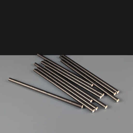 140 x 6mm Black Paper Straws Black Paper Straw 140 x 6mm