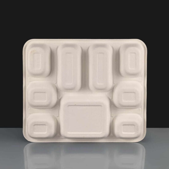 9 Compartment White Meal Tray 9 Compartment Bagasse Meal Tray