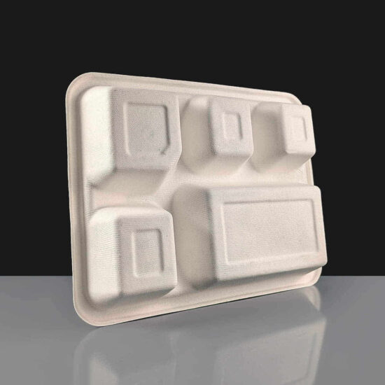 5 Compartment Bagasse Meal Tray 5 Compartment Bagasse Meal Tray