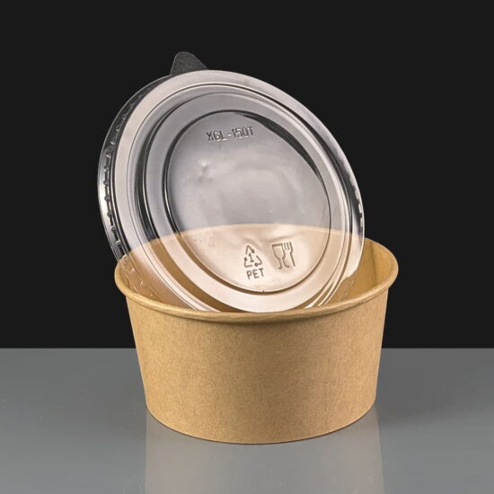 1000ml Kraft Bowl with rPET Lid 1000ml Bowl with RPET Lid