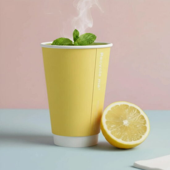 16oz Yellow cup and lemon wedge Confetti Cup with Lemon Wedge
