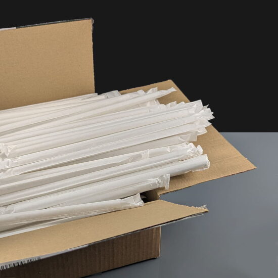 Wrapped 8mm White Paper Straw