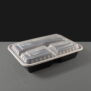 Black 3 Compartment Container and Lid